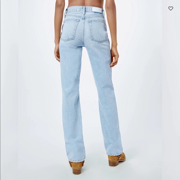 Re/Done 90s High Rise Loose Jeans Bleach Destroy Light Wash Denim Size 30 NWT - Picture 3 of 13